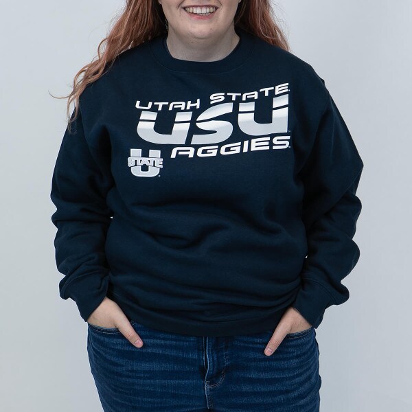 usu aggies crew sweatshirt navy